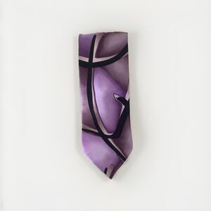 J GARCIA Silk Tie Taking Someone For Ride Limited Collection 45 Purple Abstract